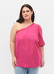 One-shoulder blouse in viscose, Roze, Model image number 0