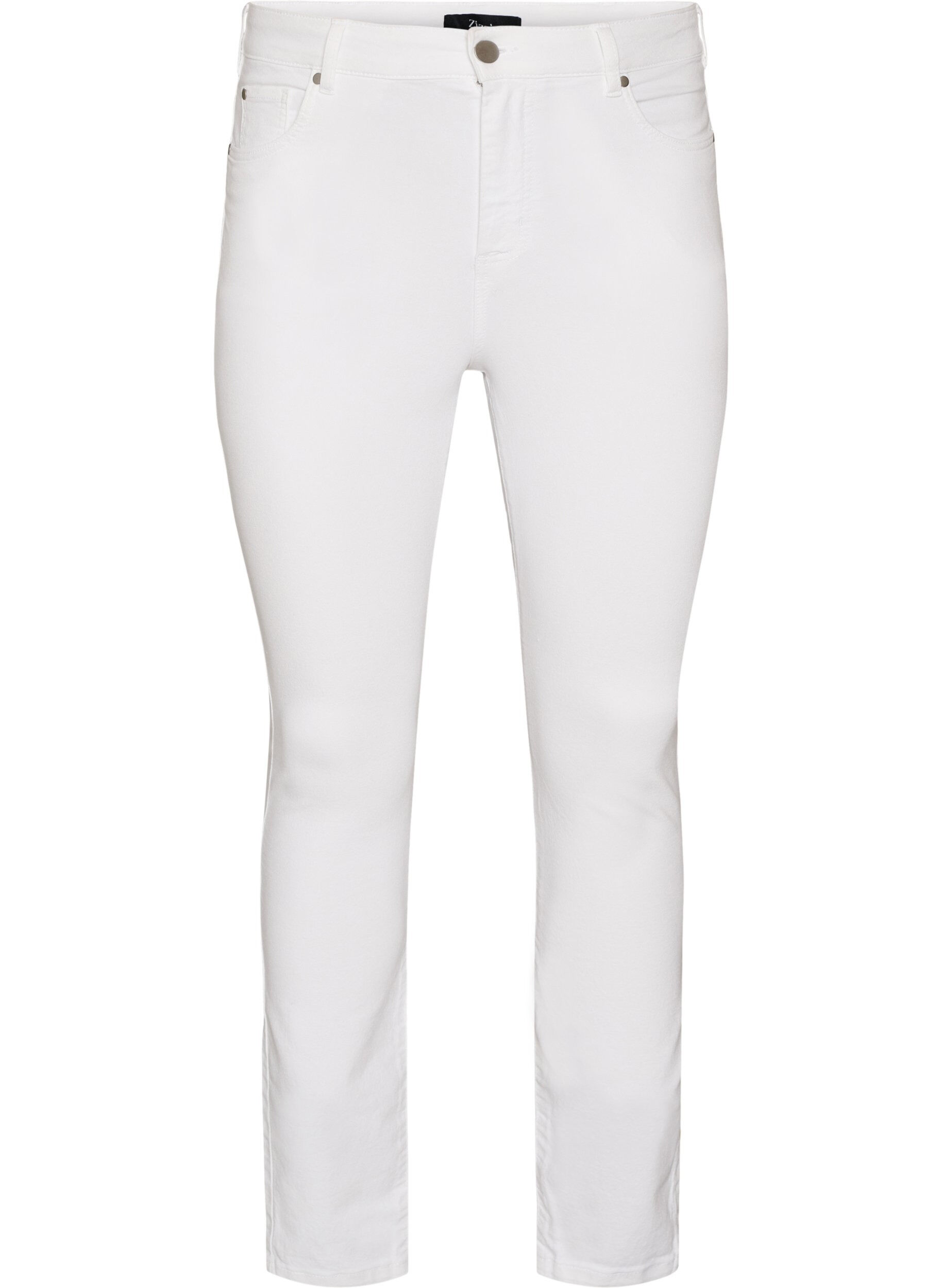 ZizziAmy super slim fit jeans met hoge taille, Wit, Packshot image number 0