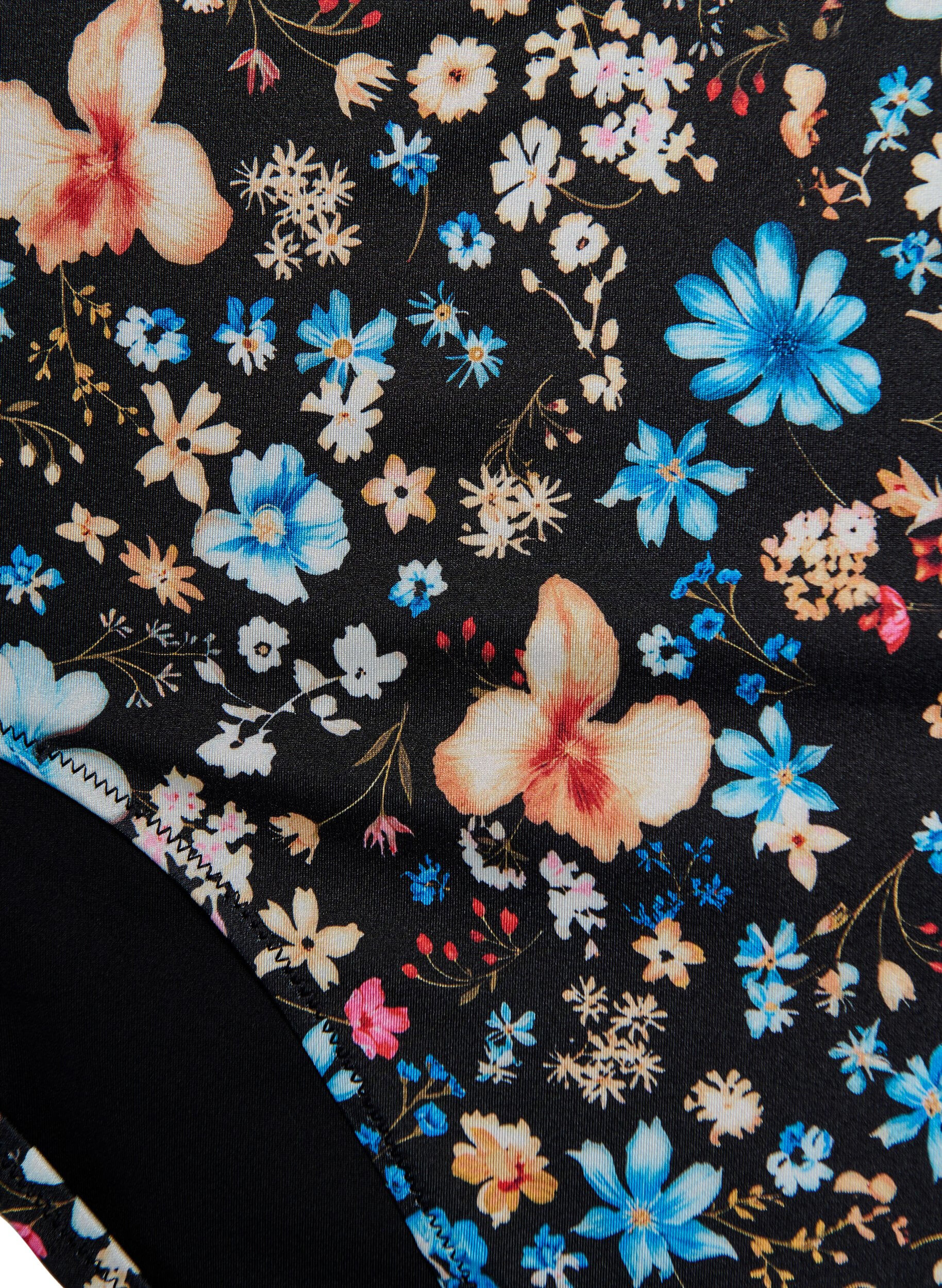 Zizzi Culotte de bikini taille haute &agrave; imprim&eacute; floral, Bleu, Packshot image number 2