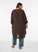 Lang shirt in linnen en viscose, Bruin, Model image number 1