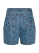 Short en jean avec fleurs brod&eacute;es, Bleu Clair, Packshot image number 1