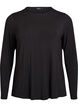 Blouse met lange mouwen in een effen kleur, Zwart, Packshot image number 0