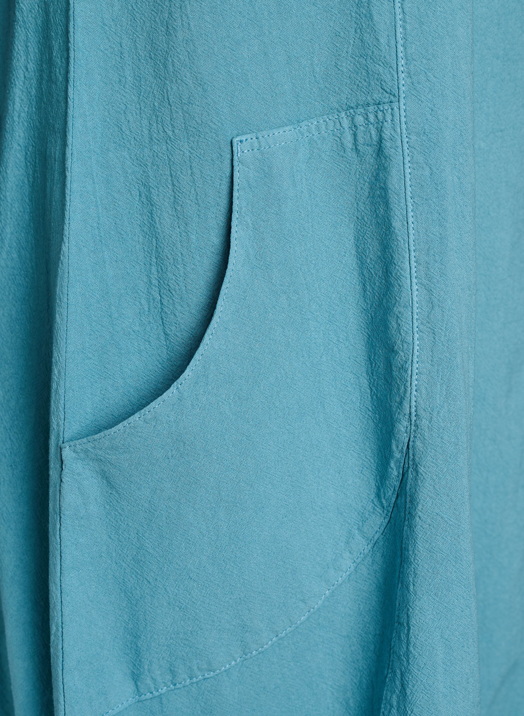 ZizziKatoenen jurk met korte mouwen, Blauw, Packshot image number 3