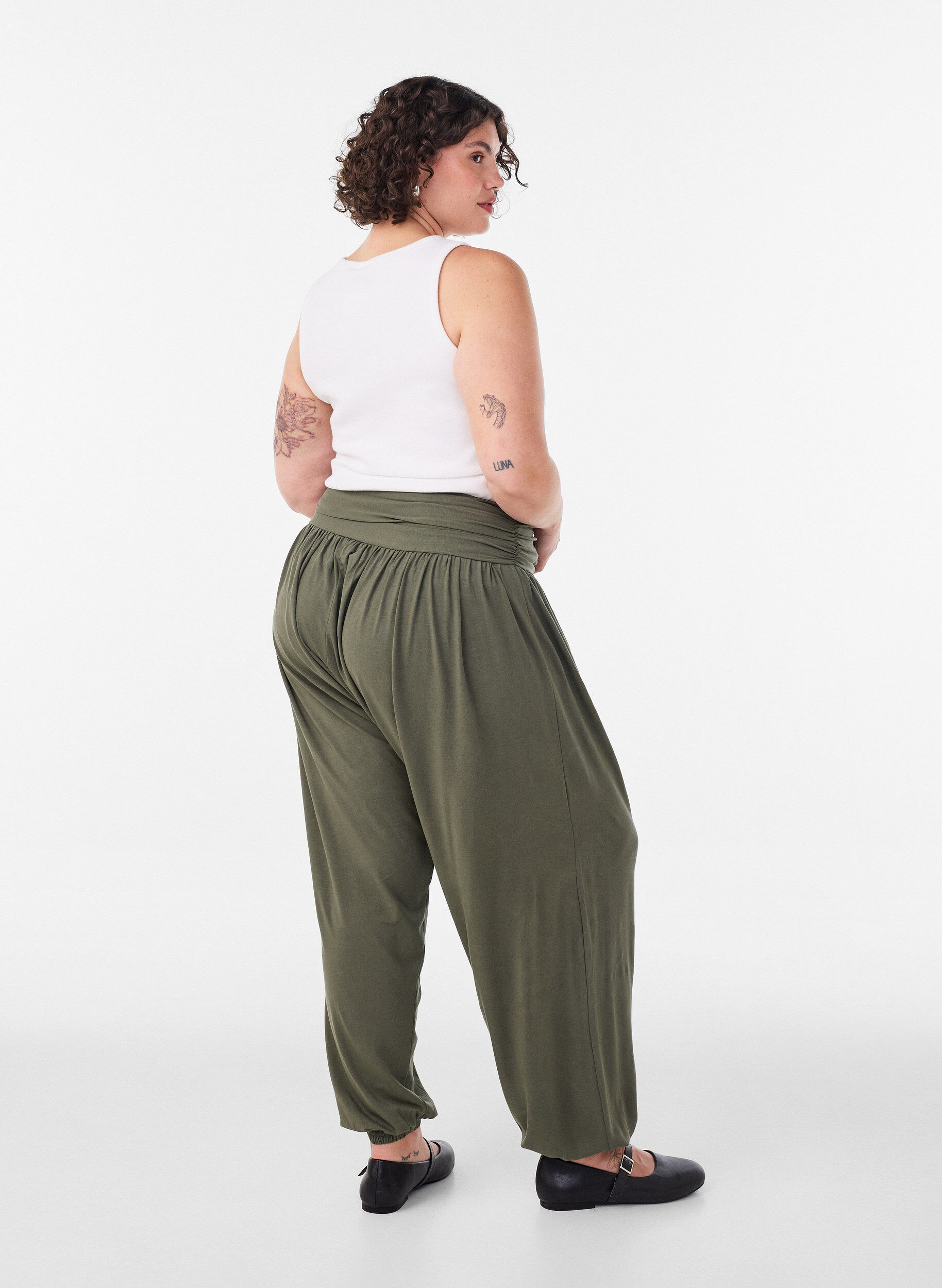 ZizziPantalon sarouel ample, Vert, Model image number 2