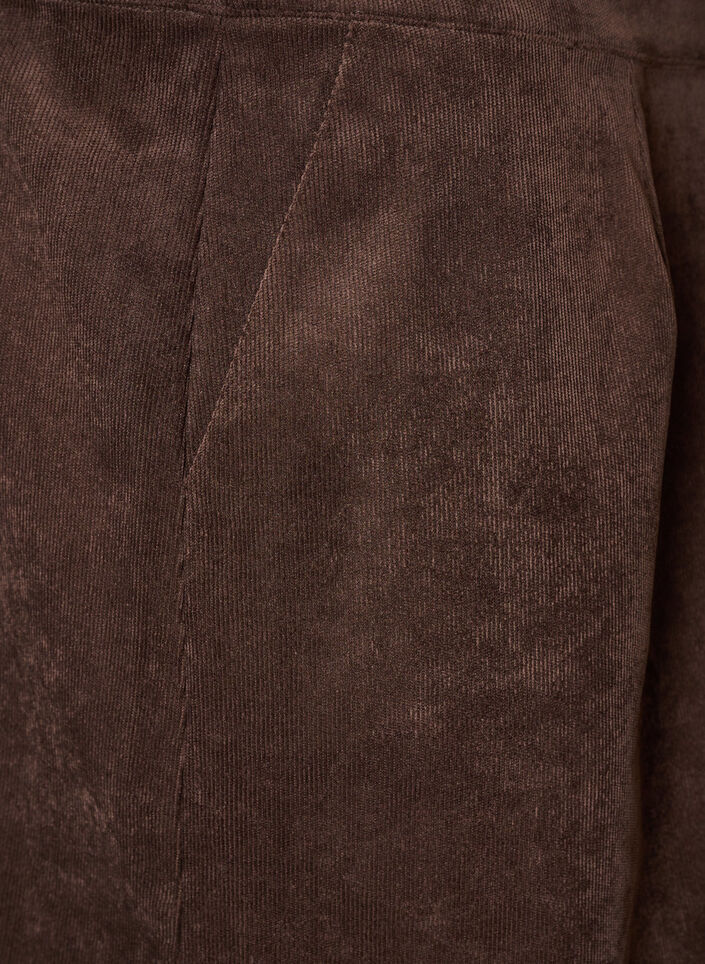 Korte corduroy rok met drukknopen, Bruin, Packshot image number 3