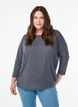 Jersey blouse met 3/4 mouwen, Grijs, Model image number 0