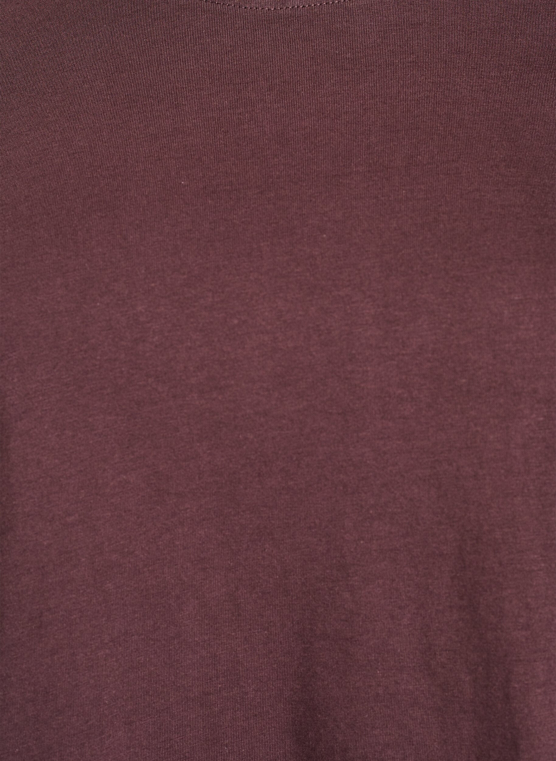 ZizziBasic katoenen T-shirt met ronde hals, Bruin, Packshot image number 2
