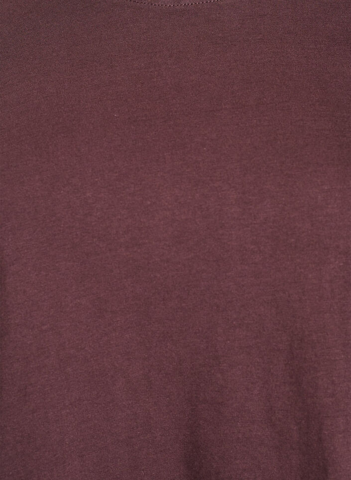Basic katoenen T-shirt met ronde hals, Bruin, Packshot image number 2