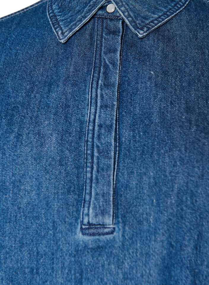 Denim blouse met ballonpasvorm, Blauw, Packshot image number 2