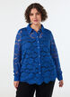 Kanten shirt met parelknopen, Blauw, Model image number 0