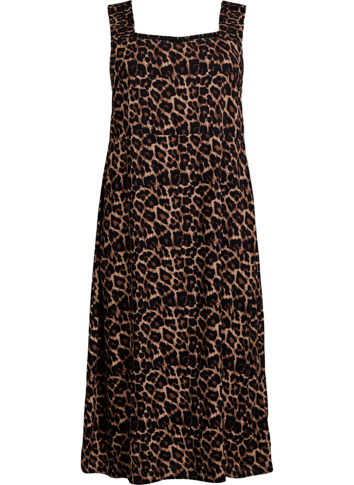 FLASH - Zomerjurk met brede bandjes, Bruin, Packshot image number 0
