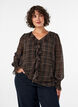 Blouse met ruit en ruches details, Groen, Model image number 0