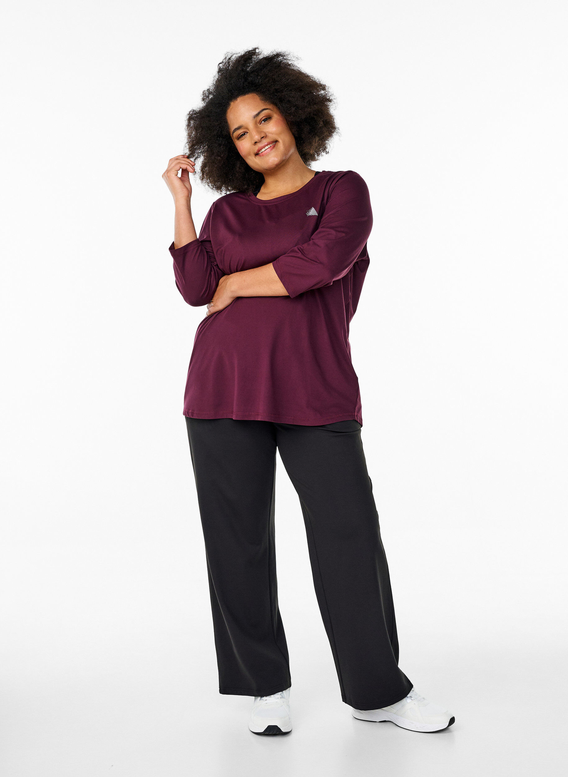 ZizziTraining blouse met 3/4 mouwen, Rood, Model image number 1
