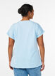 T-shirt met korte mouwen in een katoenmix, Blauw, Model image number 2