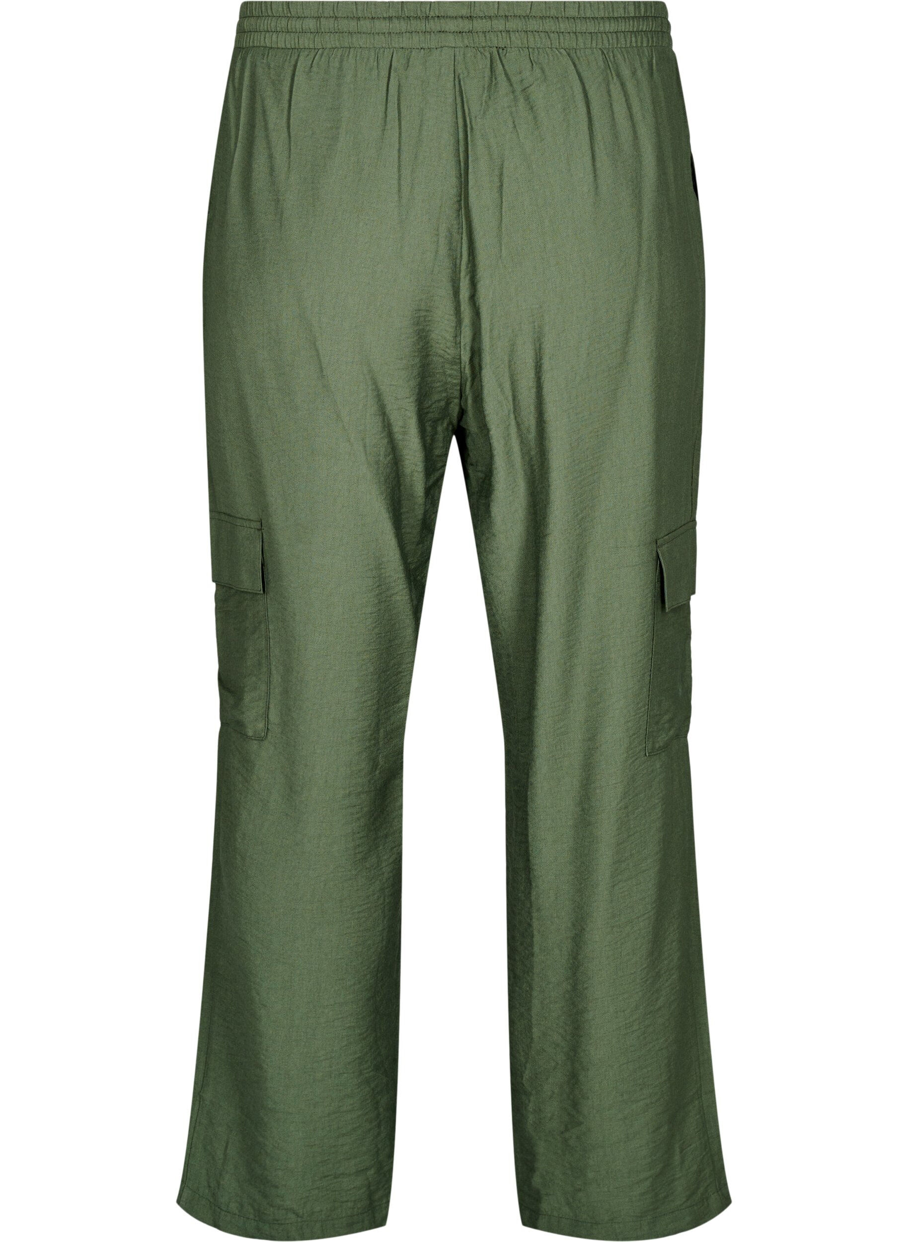 ZizziCargo broek met hoge taille, Groen, Packshot image number 1