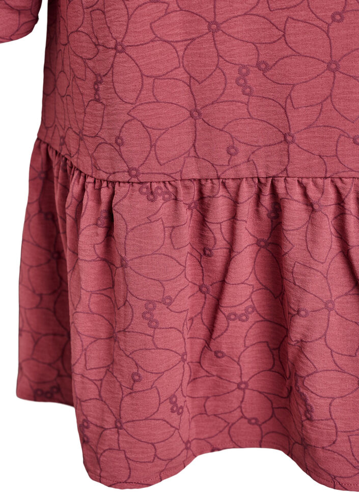 Tunic met geborduurd bloemenpatroon en 3/4 mouwen, Roze, Packshot image number 3