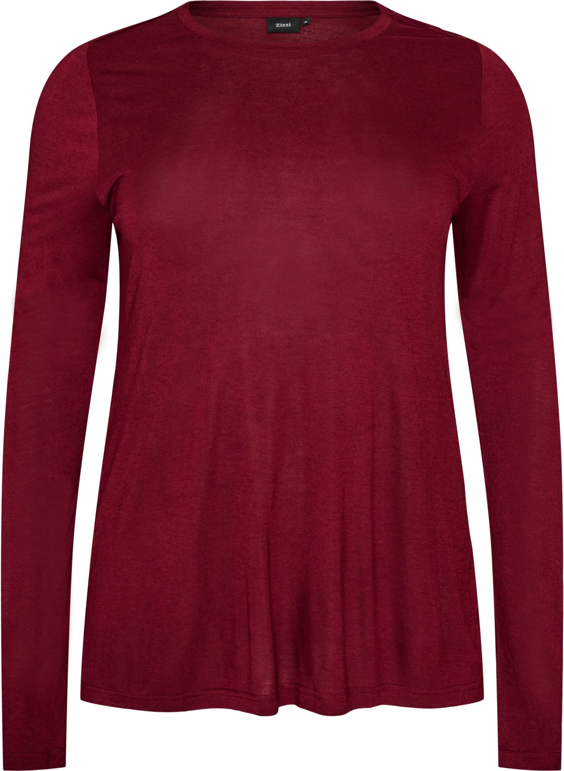 Blouse met lange mouwen van wol en viscose
