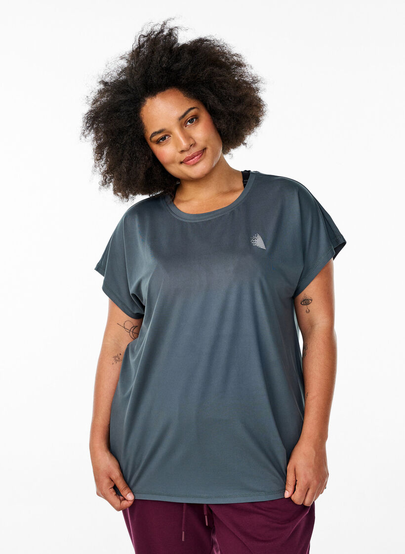 Effen gekleurd trainingsshirt, Groen, Model image number 0