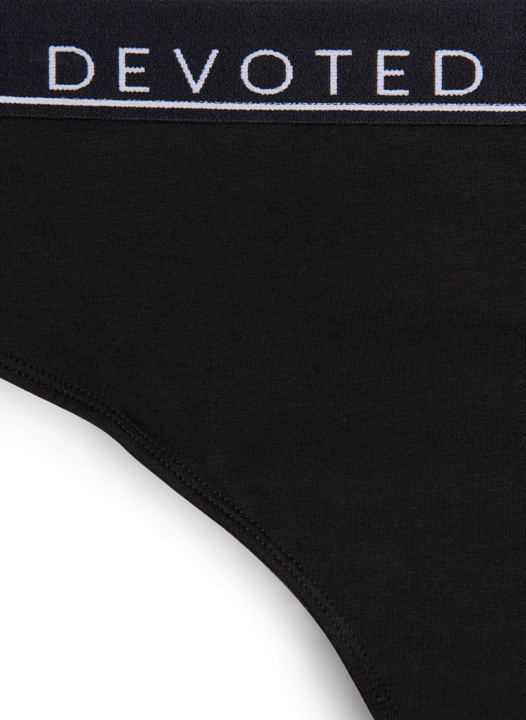 ZizziKatoenen G-string met normale taille, Zwart, Packshot image number 2