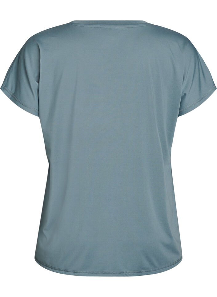 Losvallend trainings-T-shirt met V-hals, Grijs, Packshot image number 1