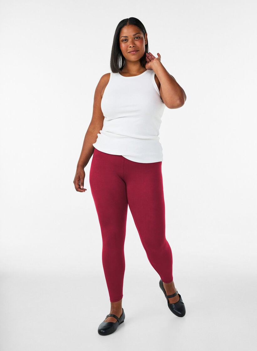 Basic legging in viscose, Rood, Model image number 1
