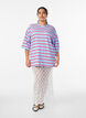 Oversized T-shirt met strepen en 1/2 mouwen, Blauw, Model image number 1