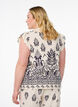 Mouwloze blouse met ruche en print, Beige, Model image number 2