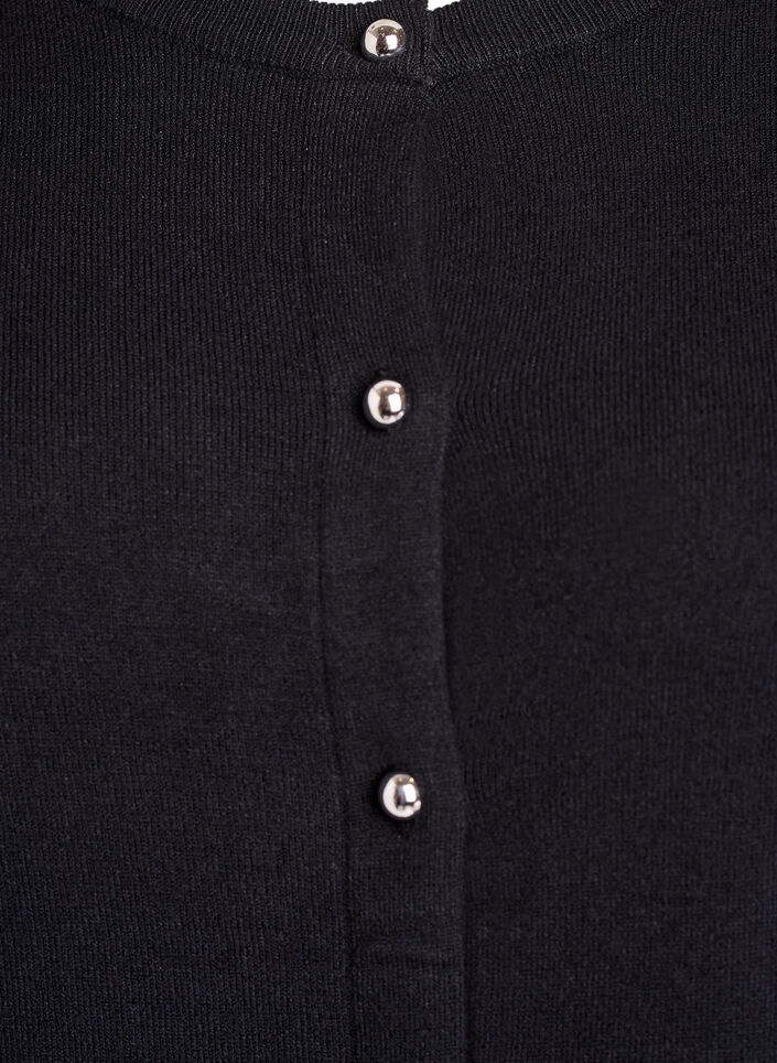 Cardigan met ronde knopen, Zwart, Packshot image number 2