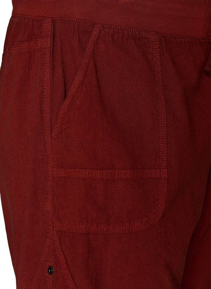 Losse katoenen short met zakken, Rood, Packshot image number 2