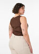 Katoenen ribtop met hoge hals, Bruin, Model image number 2