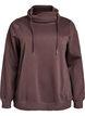 Sweatshirt met hoge kraag en zakken, Bruin, Packshot image number 0