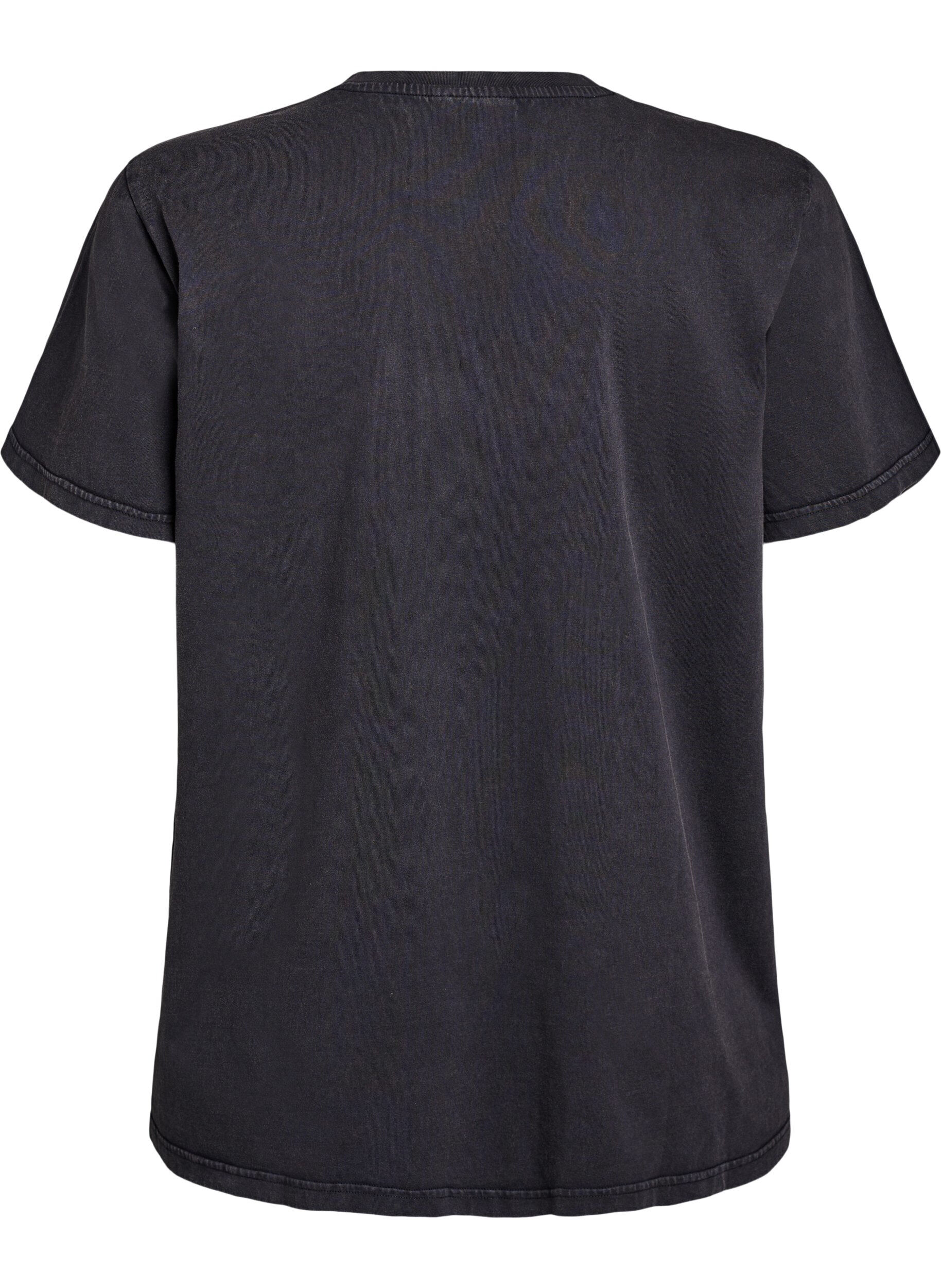 ZizziBiologisch katoenen T-shirt met strass en vlinder motief, Grijs, Packshot image number 1