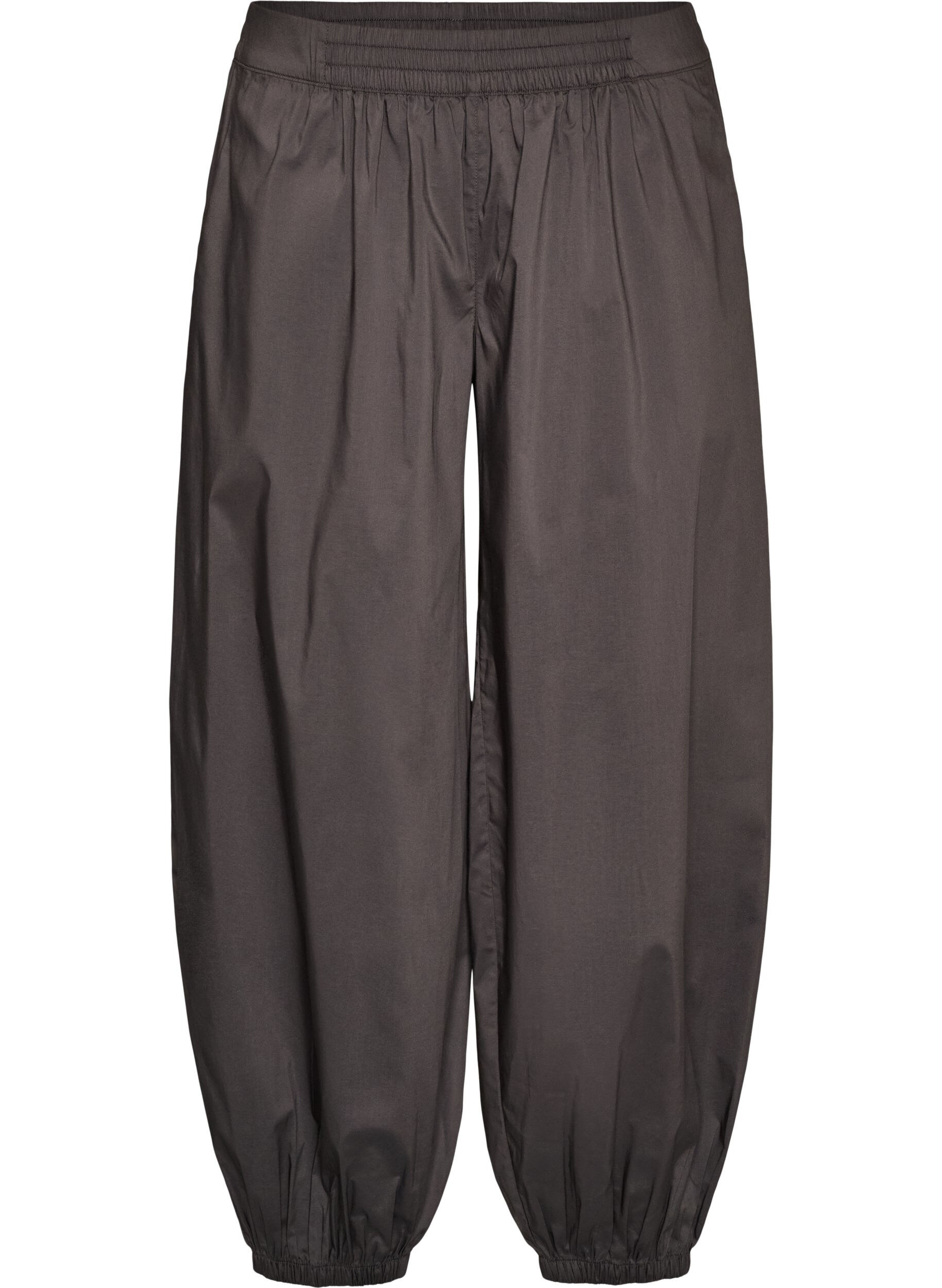ZizziBallonbroek met zakken en een elastische tailleband, Grijs, Packshot image number 0