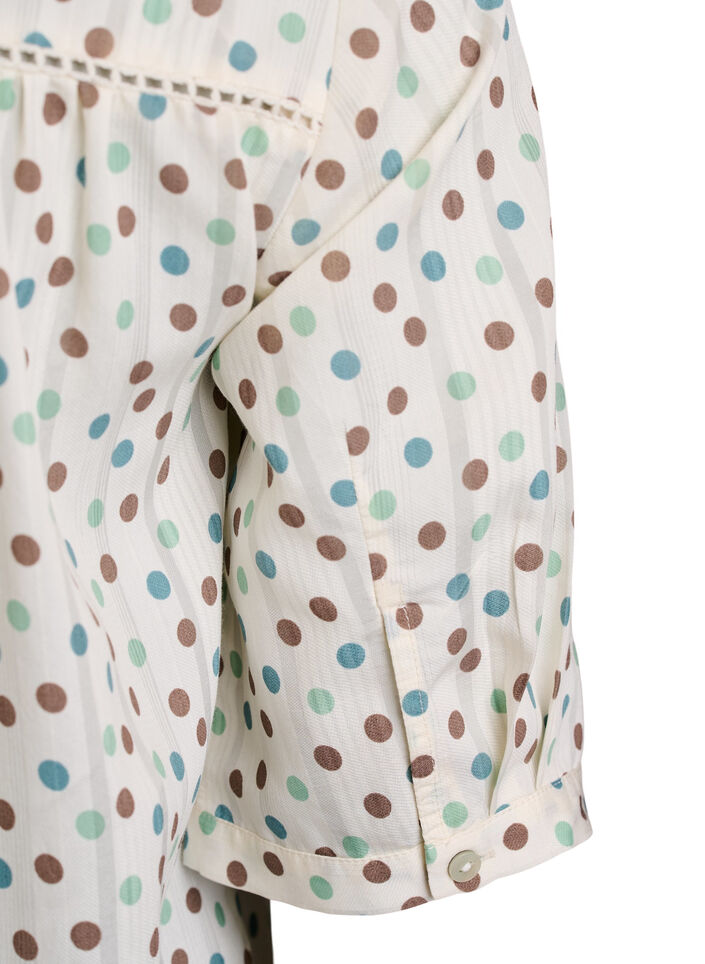 Blouse met print en 1/2 mouwen, Wit, Packshot image number 3