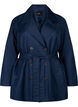 Korte trenchcoat met riem, Blauw, Packshot image number 0