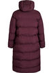 Lange puffer winterjas met capuchon, Donker Bordeaux, Packshot image number 1