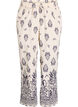 Losse broek met print en hoge taille, Beige, Packshot image number 0