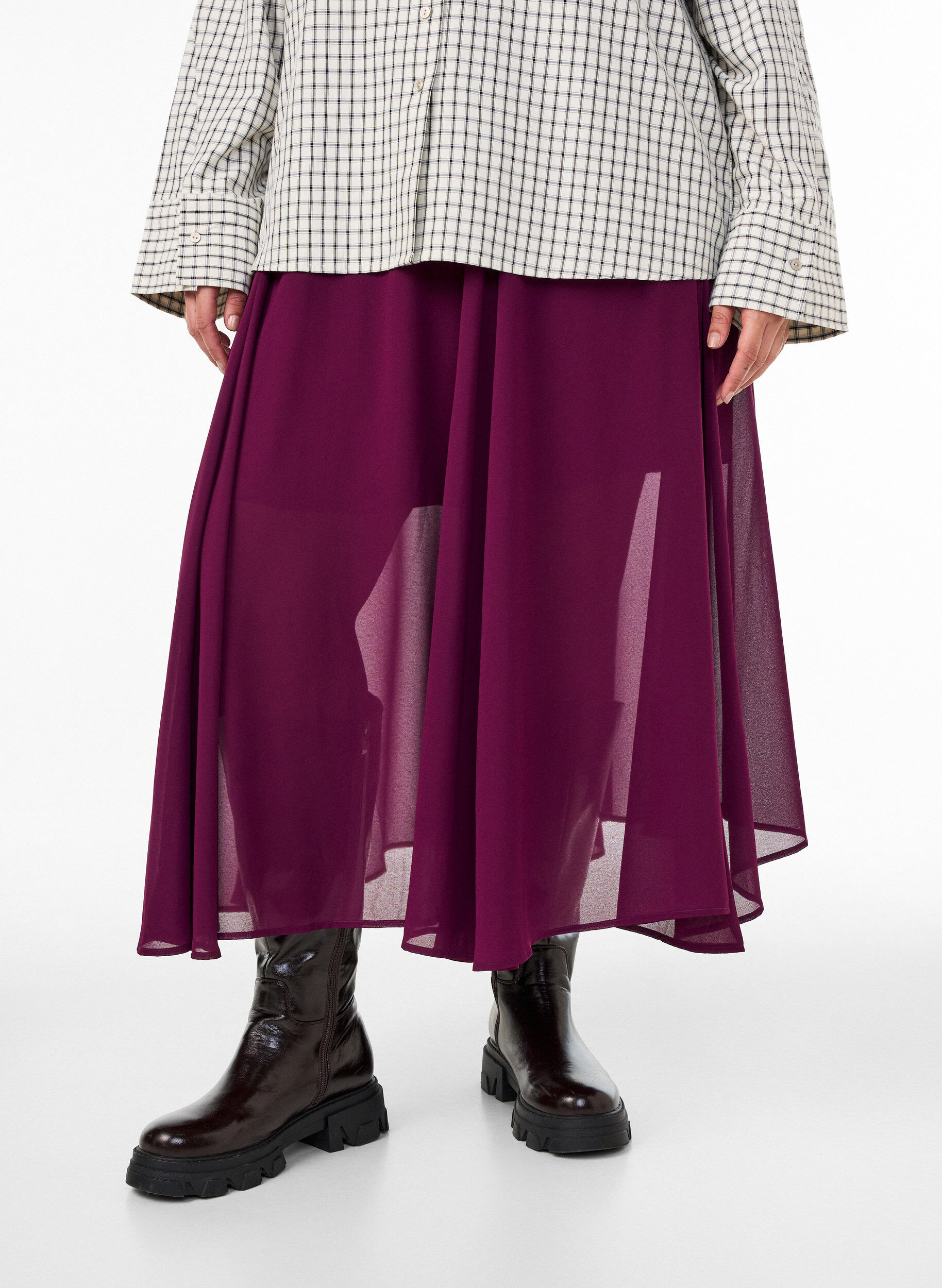 ZizziA-lijn midirok, Paars, Model image number 2