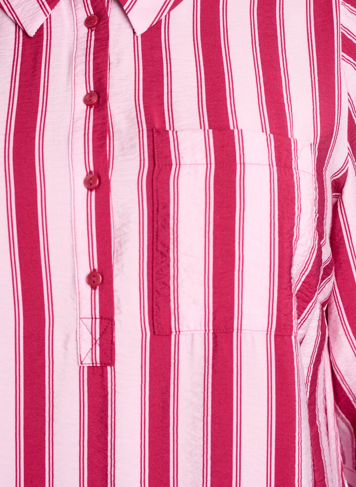 Korte jurk met kraag en borstzak, Roze, Packshot image number 2