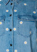 Korte denim jurk met geborduurde bloemen, Blauw, Packshot image number 2
