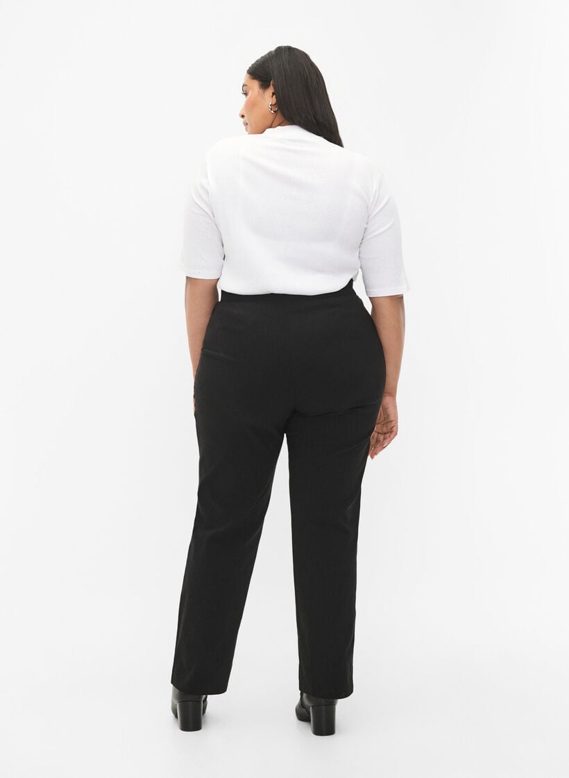 Rekbaar broek van viscose, Black, Model