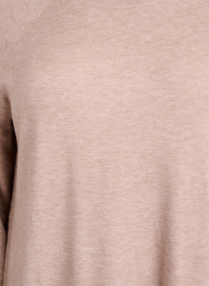 Korte gebreide jurk met raglanmouwen, Beige, Packshot image number 2