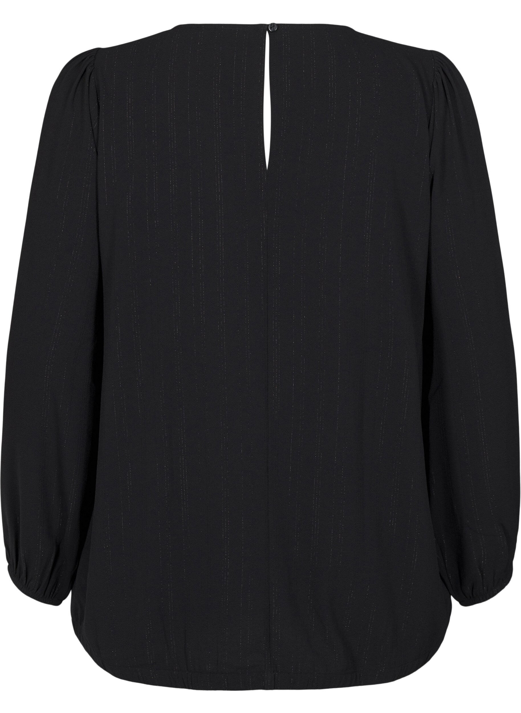 ZizziBlouse met glitter, Zwart, Packshot image number 1