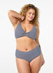 Bikinibroekje met gestreepte textuur en normale taille, Blauw, Model image number 0