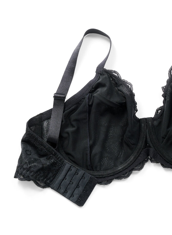 Volledige dekking kanten bh, Zwart, Packshot image number 3