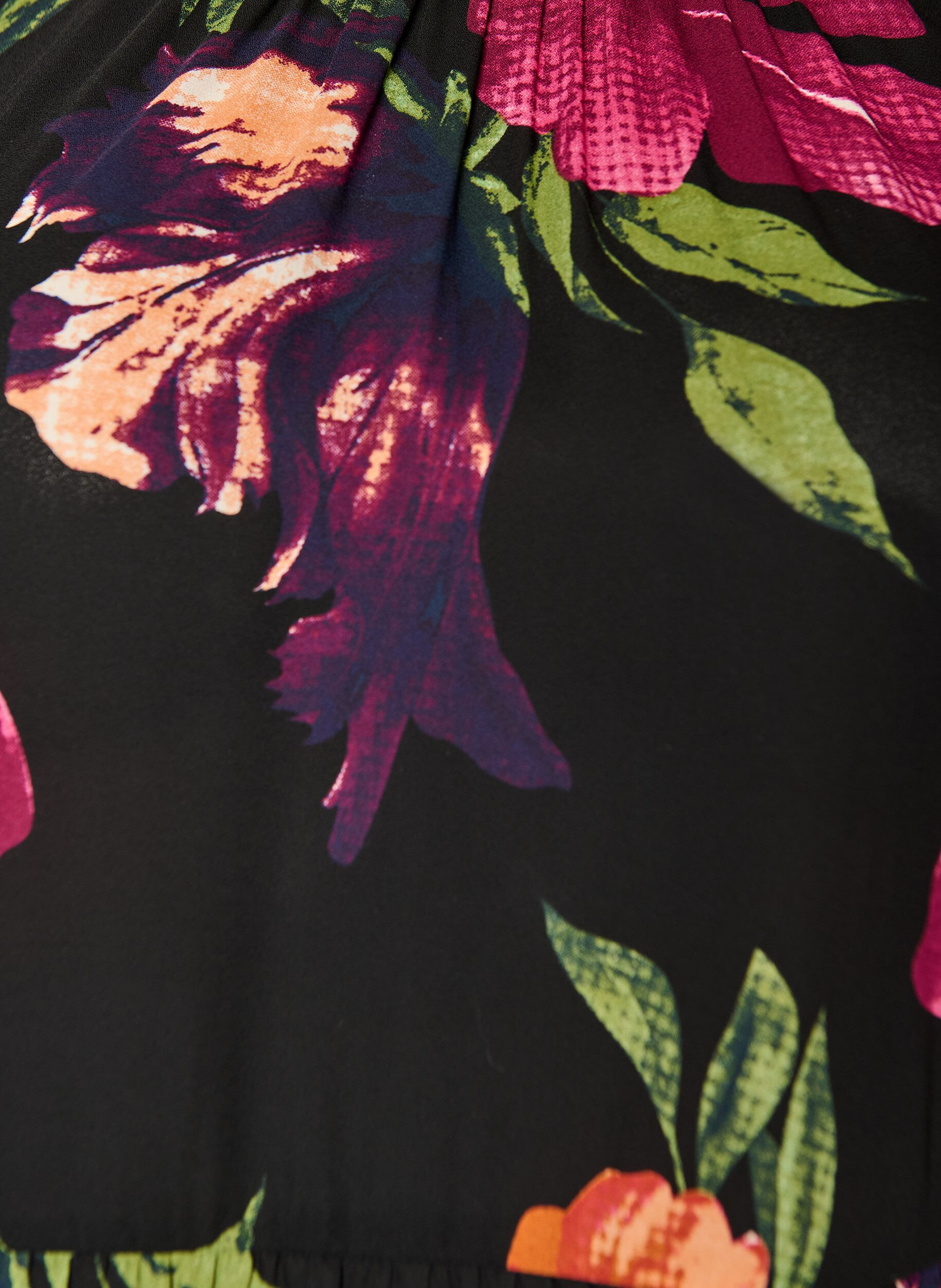 ZizziBlouse met bloemenprint en peplum, Zwart, Packshot image number 2