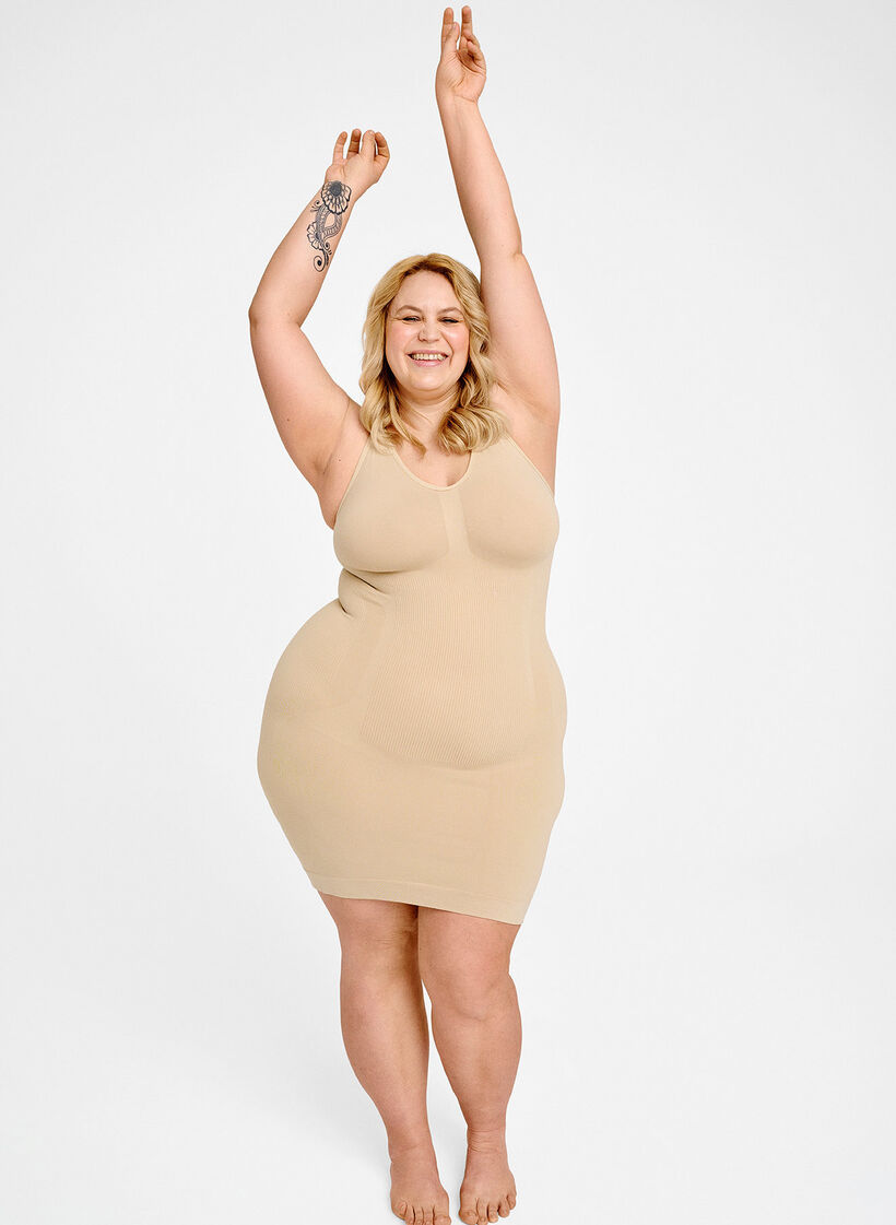 Shapewear jurk met dunne bandjes, Nude, Image