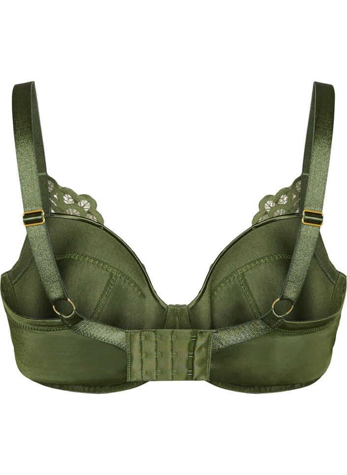 Voorgevormde beugel-bh met kant, Groen, Packshot image number 1