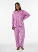 Katoenen pyjamashirt met borstzak, Roze, Model image number 1