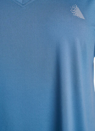 ZizziT-shirt met korte mouwen voor workouts en V-hals, Blauw, Packshot image number 2